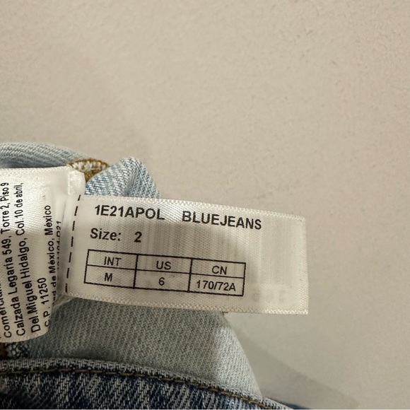 ba&sh Apolo Jeans Tapered Leg Size 2 Patchwork Two Tone Denim - Picture 6 of 6